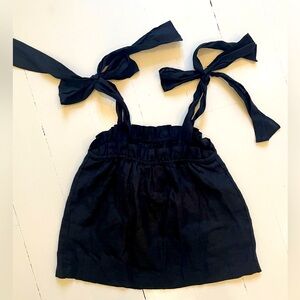 JCREW Black Linen Tie Tank Top